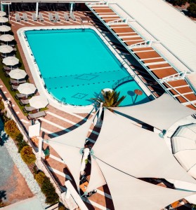 Fabric architecture @ Koralli Pool bar, Ierapetra,  Crete