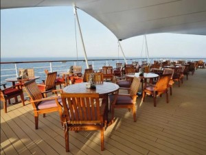 Tensile membrane structure @ Mein Schiff Herz cruise ship of TUI