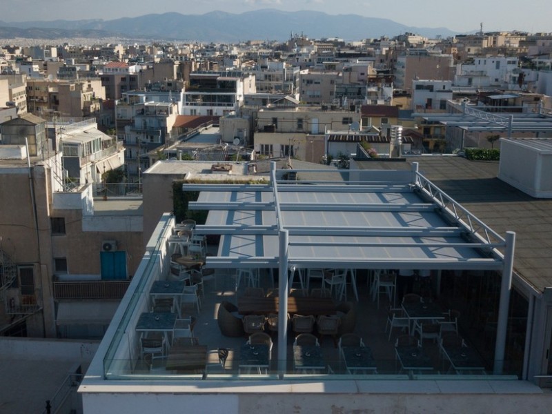 Folding-roof pergola systems @ Centrale Hotel, Syntagma, Athens