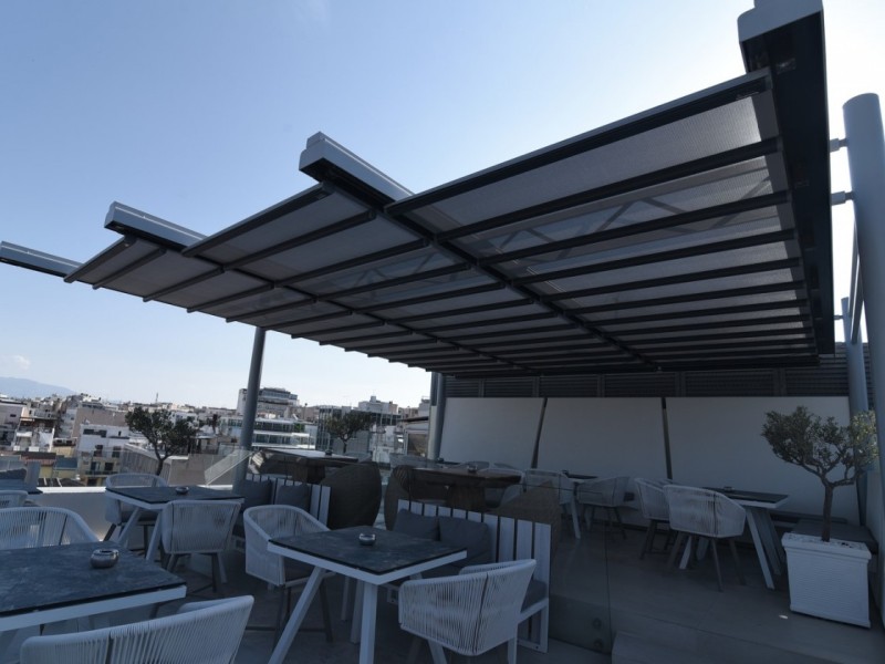 Folding-roof pergola systems @ Centrale Hotel, Syntagma, Athens