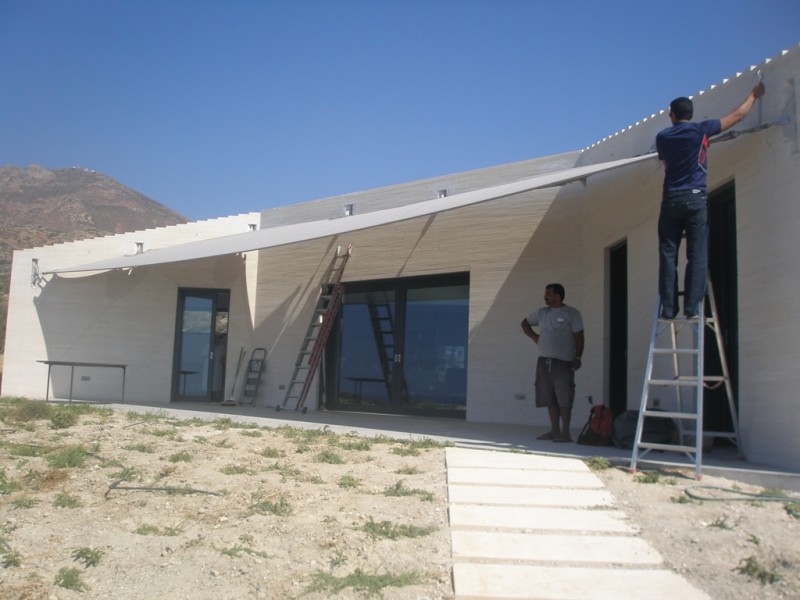 8-corner architectural membrane @ Private house, Milos