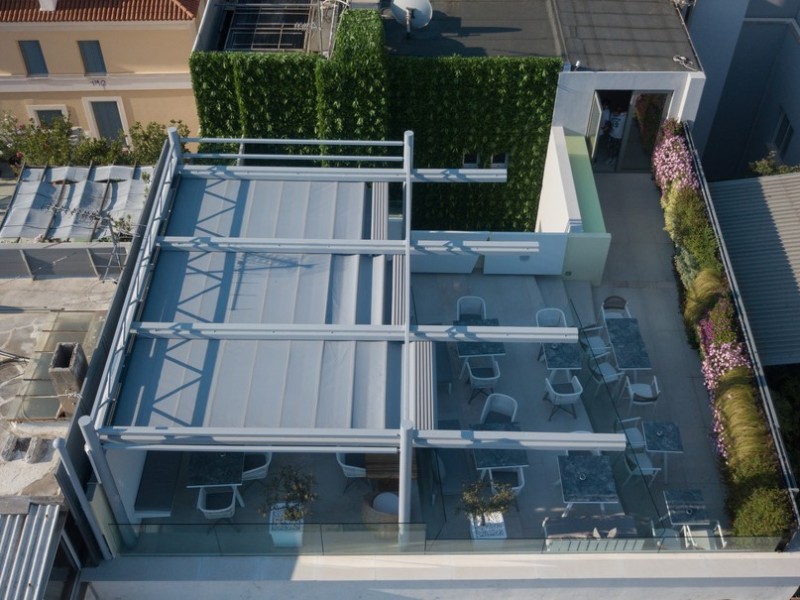 Folding-roof pergola systems @ Centrale Hotel, Syntagma, Athens