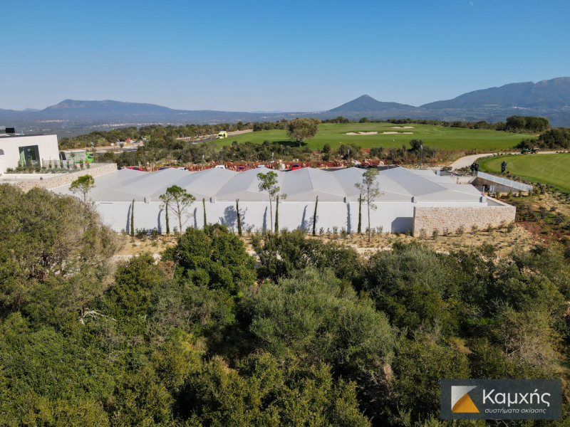 Tensile membrane roof @ The Hills Course, Costa Navarino