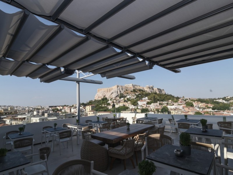 Folding-roof pergola systems @ Centrale Hotel, Syntagma, Athens