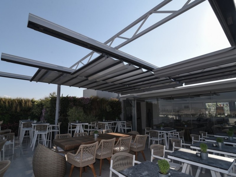 Folding-roof pergola systems @ Centrale Hotel, Syntagma, Athens