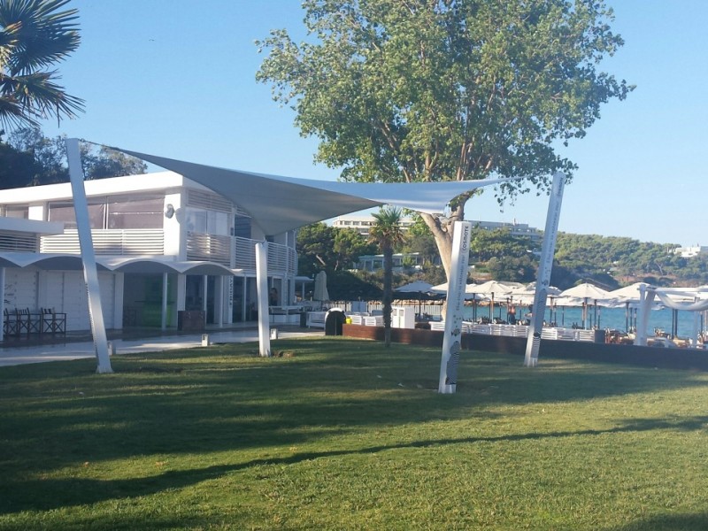 Tensile membrane structure @ Astir beach, Vouliagmeni