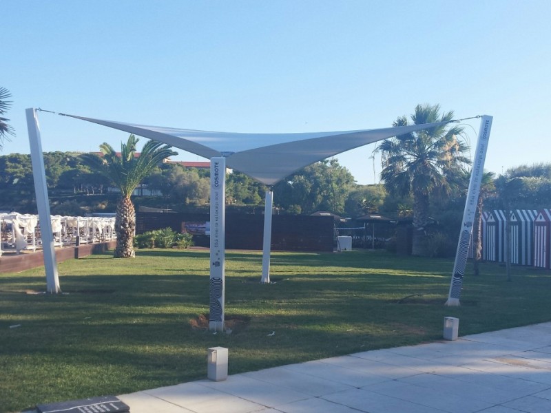 Tensile membrane structure @ Astir beach, Vouliagmeni