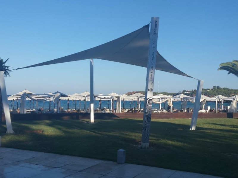 Tensile membrane structure @ Astir beach, Vouliagmeni