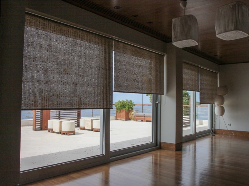 Natural fabric roller blinds @ Matsuhisa, Four Seasons, Vouliagmeni